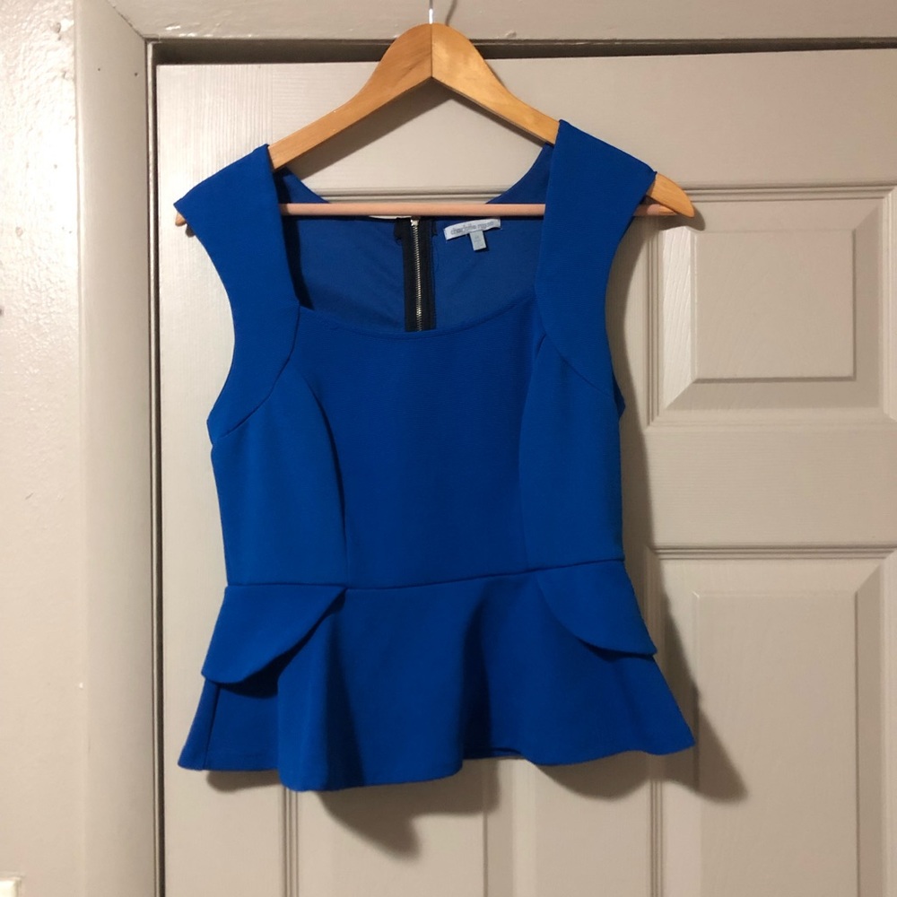 Royal blue peplum shirt